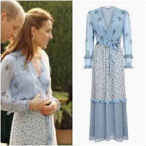 ASO Duchess of Cambridge Kate Middleton Ghost Avery Georgette Dress NWT US 10